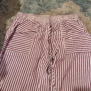 Cider Burgundy and Cream Striped Pants